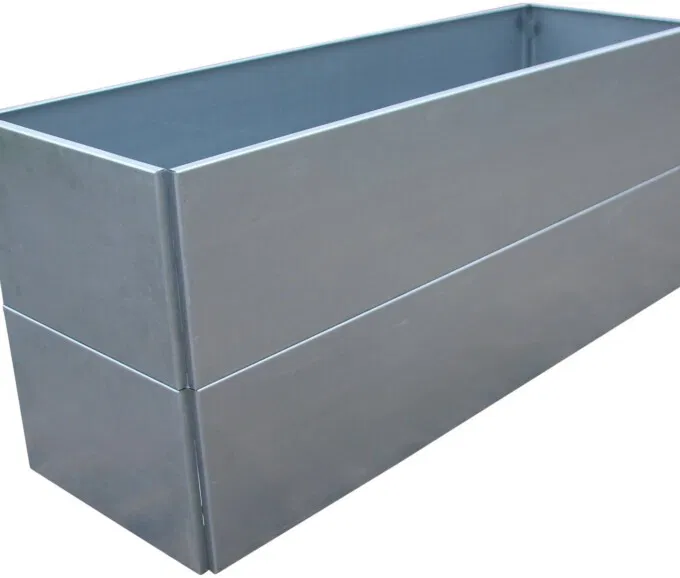 Plantekumme   Varmgalvaniseret Stål  120x40x50cm  Skjulte Hjul