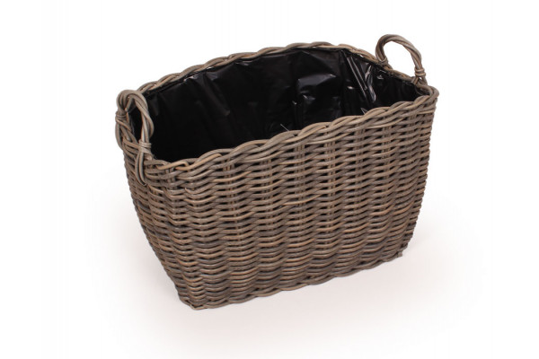 Plantekurv Stor Oval Naturrattan