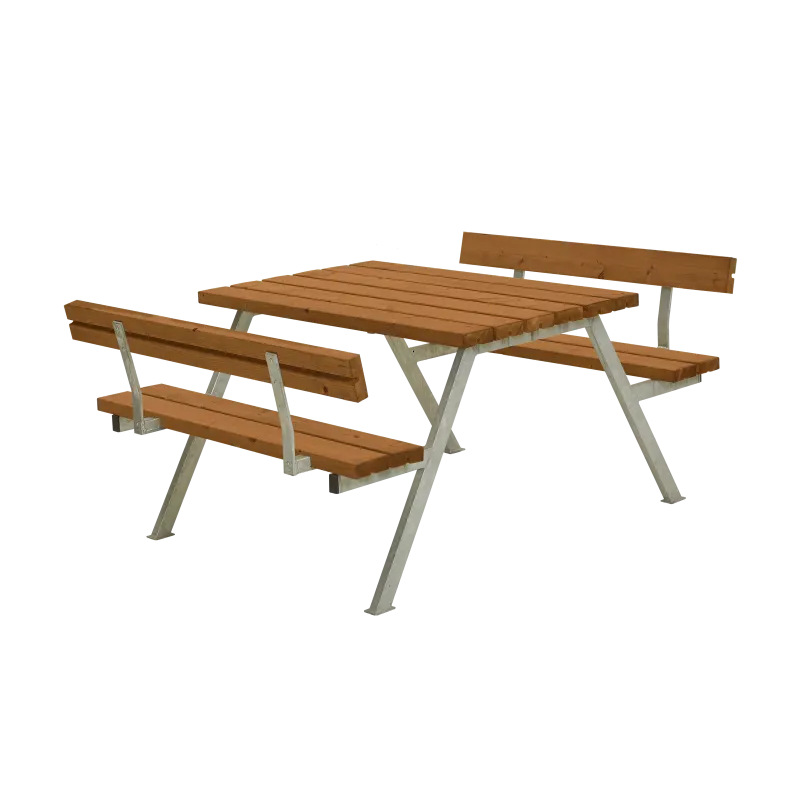 Plus Alpha Bord Bænkesæt Ryglæn 118 Cm Teak