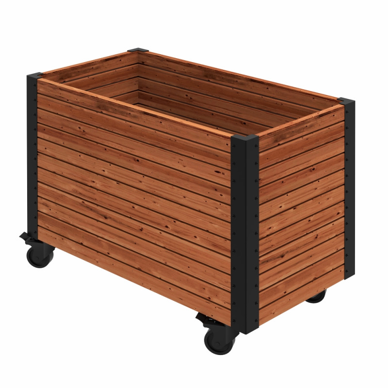 Plus Cubic Living Plantekasse   Hjul Thermowoodâ  87ã 47ã 65   Cm 18354-