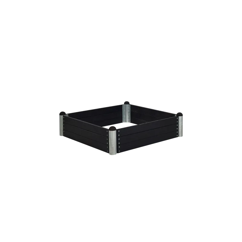 Plus Pipe Højbed 140x140cm H36cm - Grundmalet Sort
