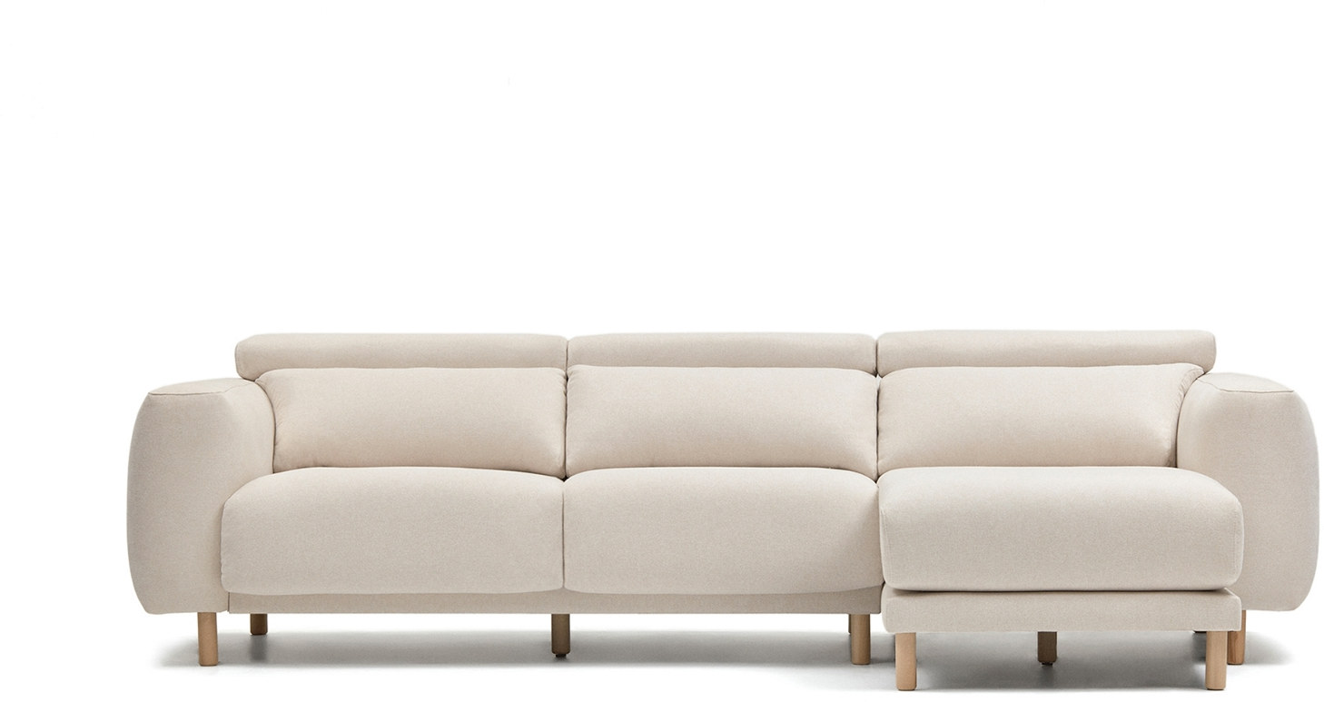 Polstret Chaiselong Sofa Kave Home Singa - Råhvid Udsalg!