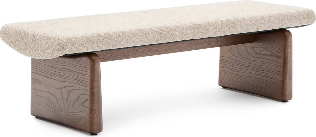Polstret Entrébænk Kave Home Topaz 150 cm i Beige Chenille