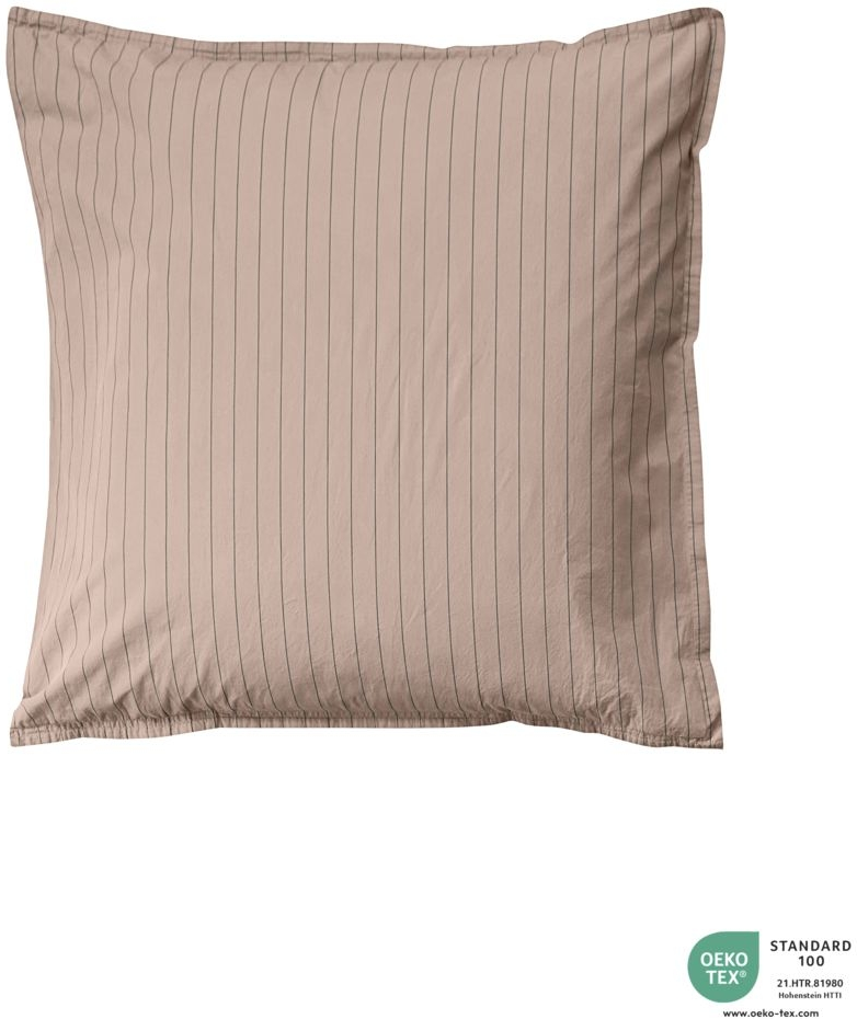 Pudebetræk Bynord Dagny 60x63 Cm   økologisk Bomuld Oeko-tex Straw    Barkfarvede Nålestriber