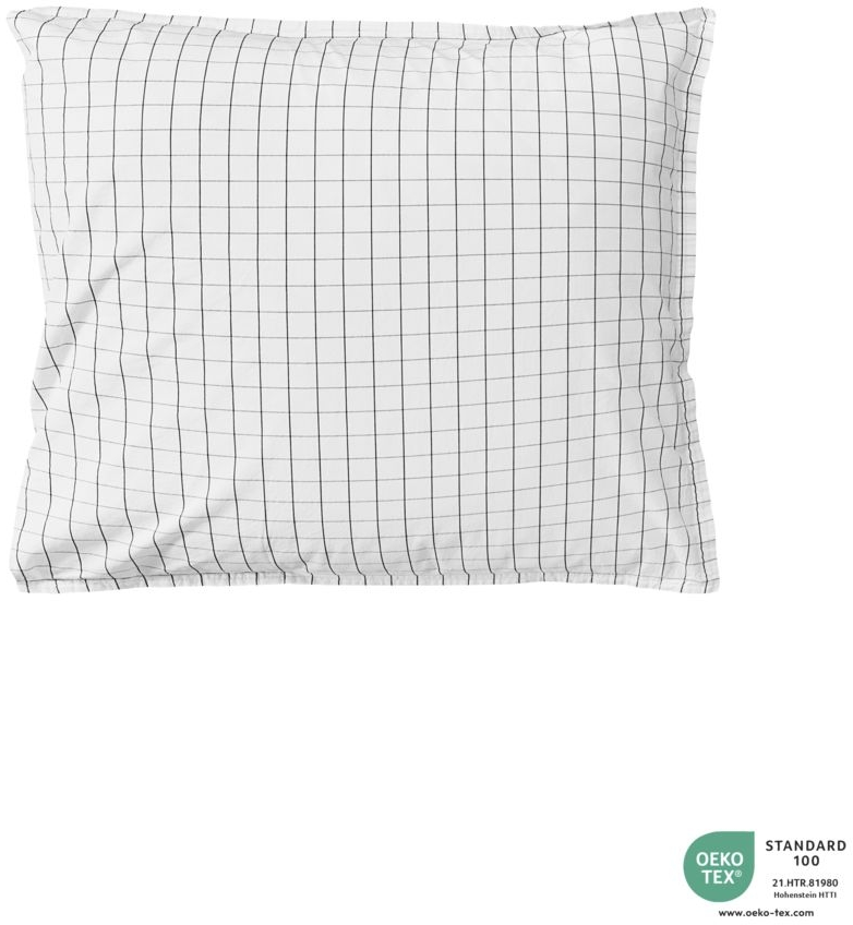 Pudebetræk Bynord Erika 50x60 Cm økologisk Bomuld Percale Grafiske Tern Snow    Coal