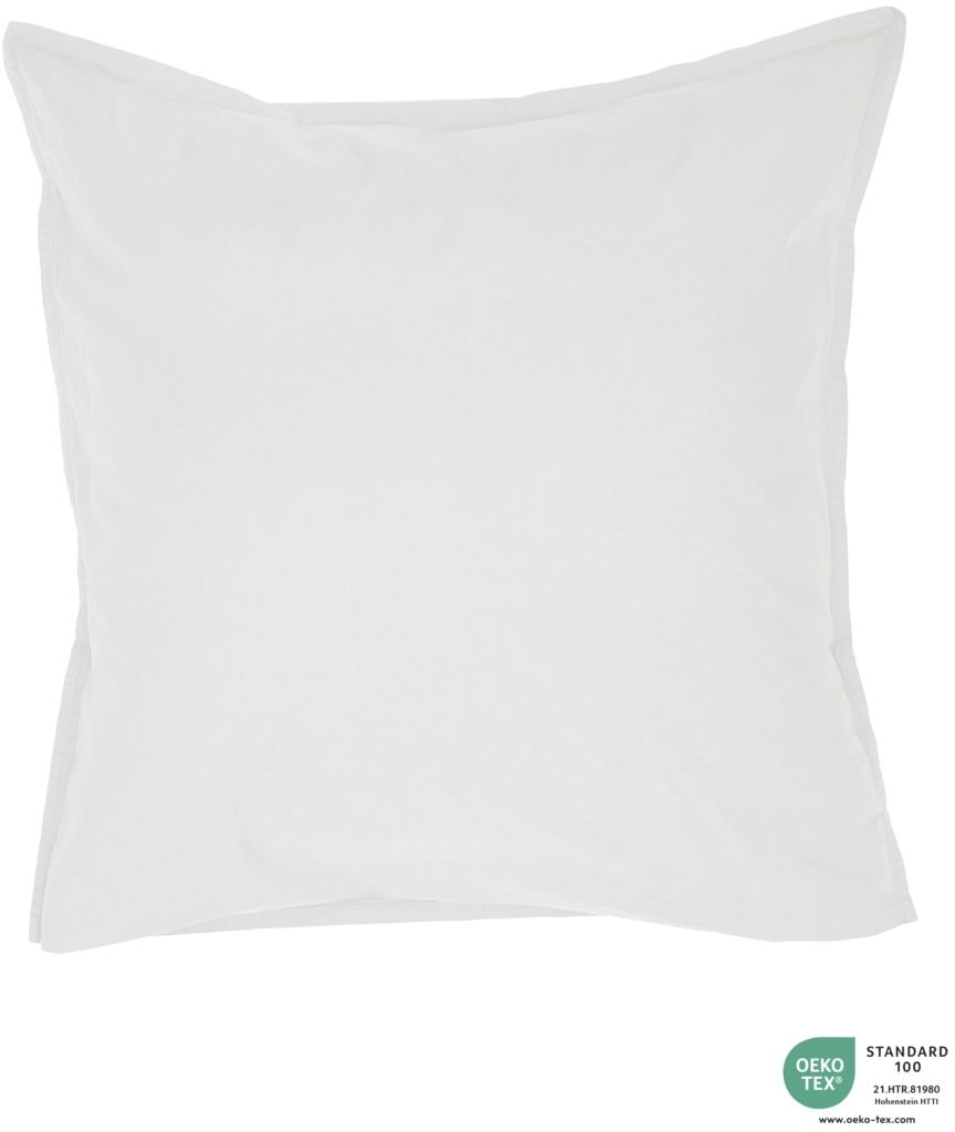 Pudebetræk Bynord Ingrid 80x80 Cm   økologisk Percalebomuld Oeko-tex 100  Enzymvasket Blødhed  Farve Snow