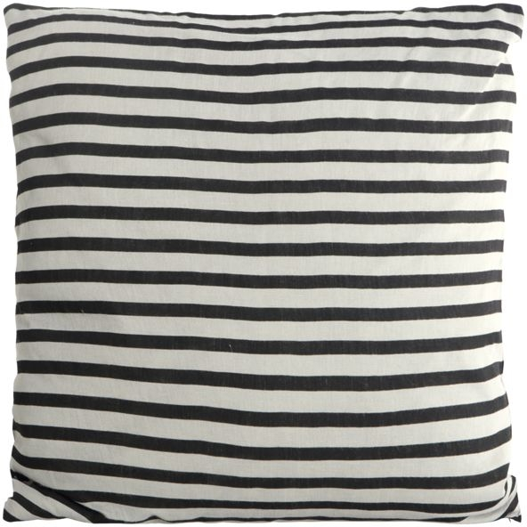 Pudebetræk House Doctor Stripe 50x50 Cm   100  Hør Sort Grå Striber