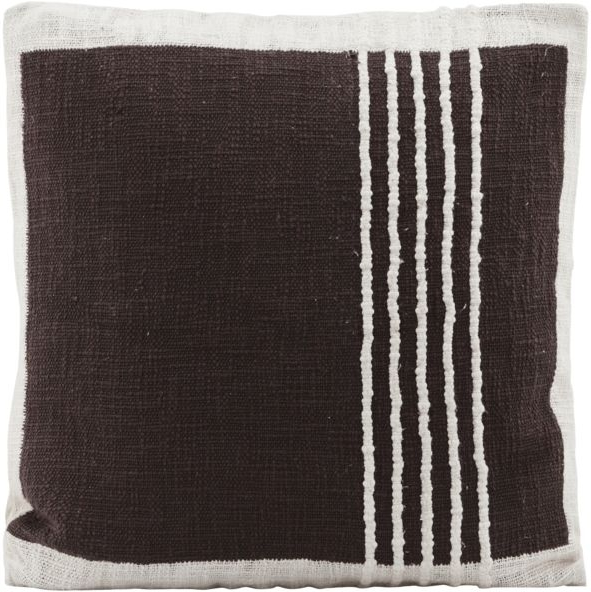 Pudebetræk House Doctor Yarn   Bomuld 50x50 Cm Brun Stribet Med Tyk Vævning