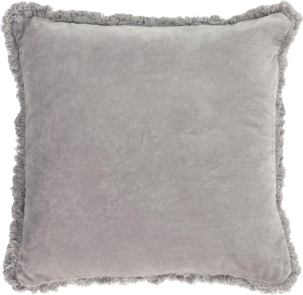 Pudebetræk Kave Home Cedella Velvet 45ã 45 Cm Grå 100 Bomuld Fløjlseffekt
