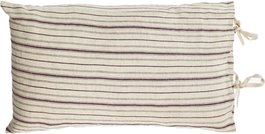 Pudebetræk Kave Home Etna Stribet 100 Linned Beige Brun 30x50 Cm