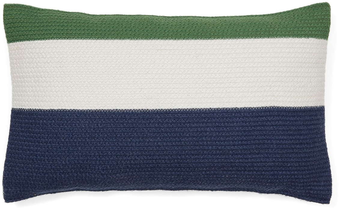 Pudebetræk Kave Home Saigua 30x50 Cm Blå Hvid Grøn Håndvævet Genanvendt Pet