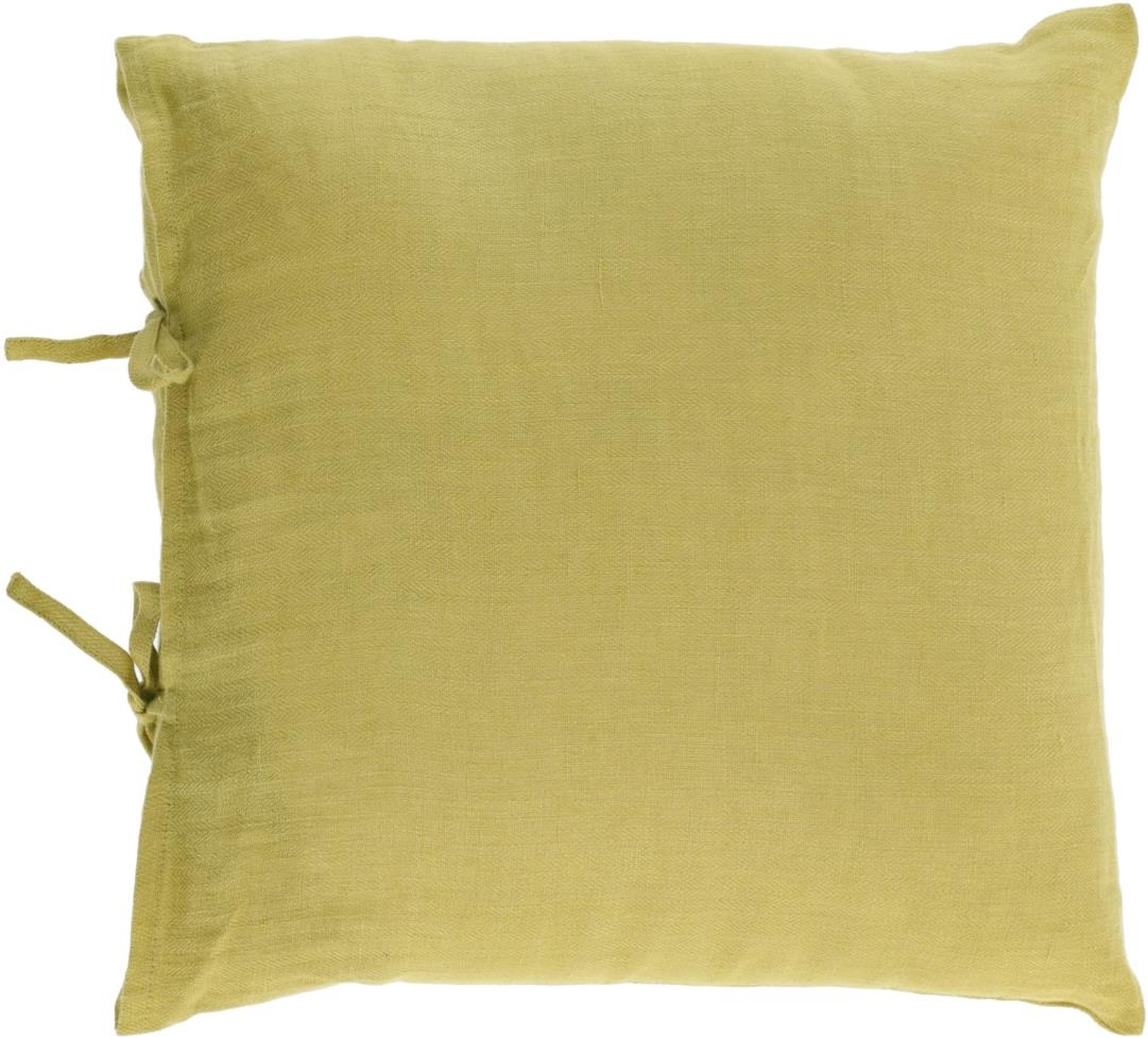 Pudebetræk Kave Home Tazu 45x45 Cm Grøn Hør Aftageligt Betræk Rustik Kolonial Stil