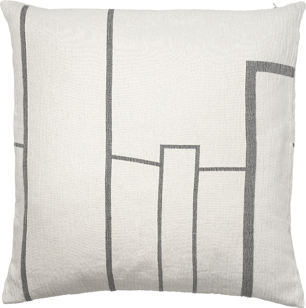 Pudebetræk Kristina Dam Architecture   100  Oeko-tex Bomuld  Off-white Sort Med Grafisk Mønster