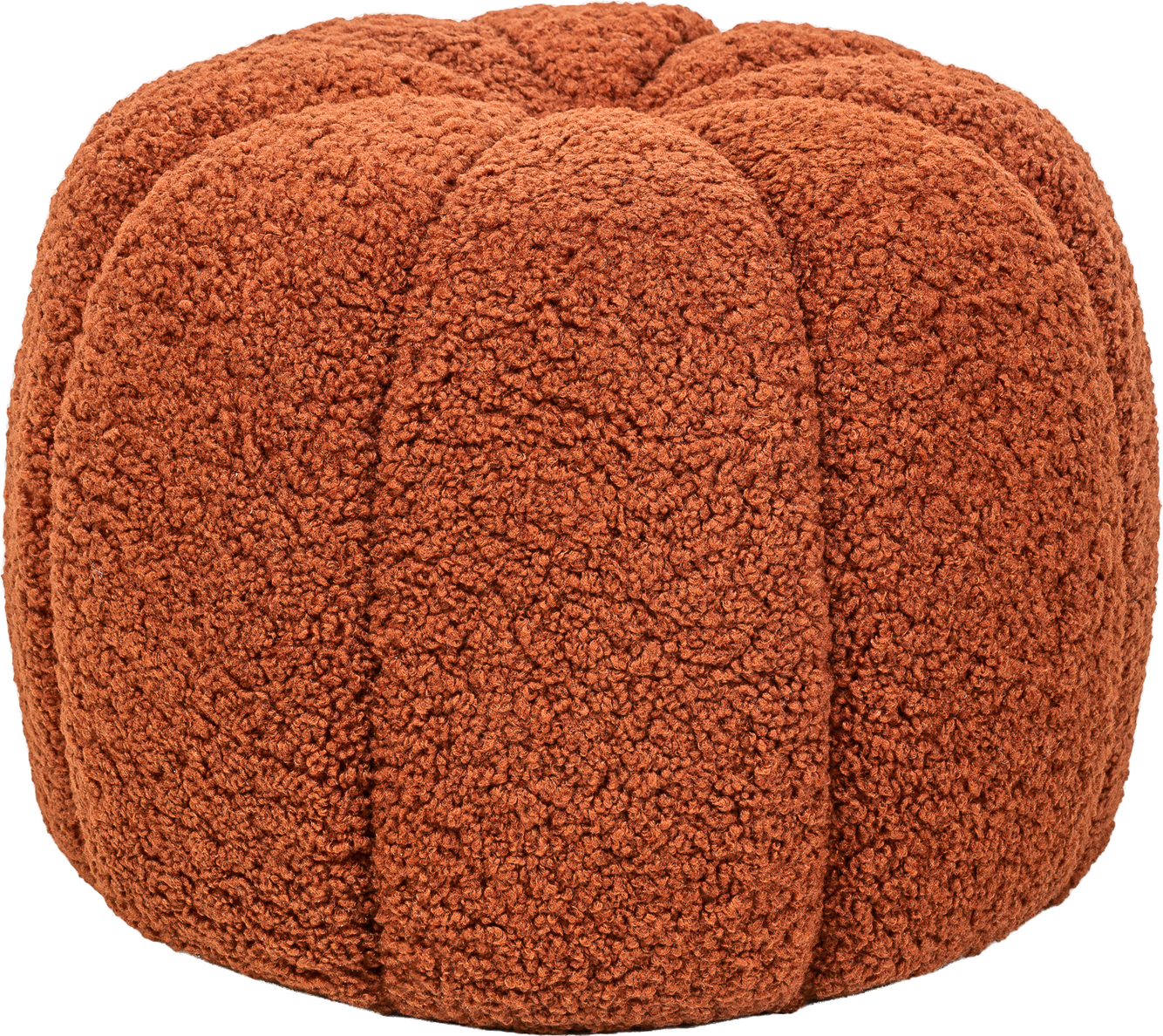 Puf Fodskammel Nordlys Furniture Fjord  Rød Bouclé  ø50   H38 Cm