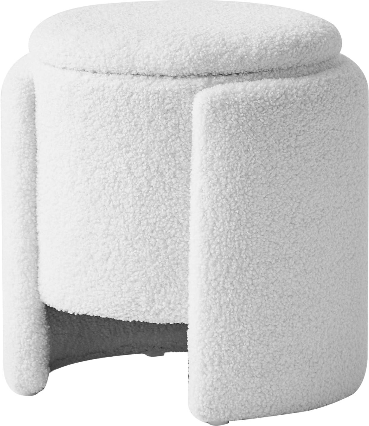 Puf Fodskammel Nordlys Furniture Poufmoss Hvid Bouclé ø40ã H42 Cm