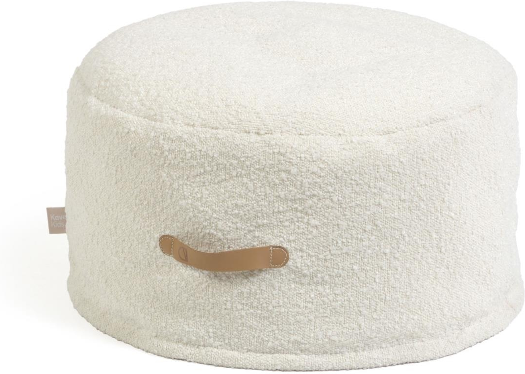 Puf Kave Home Adara Hvid Fleece Non-slip Bund ø50 H35 Cm