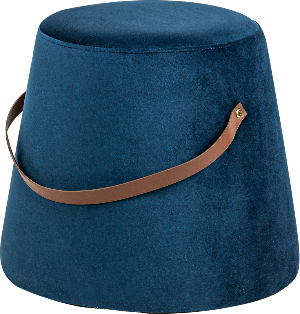 Puf Nordlys Furniture Fuji Blå Fløjl ø42 H36 Cm Siddepuf Fodskammel