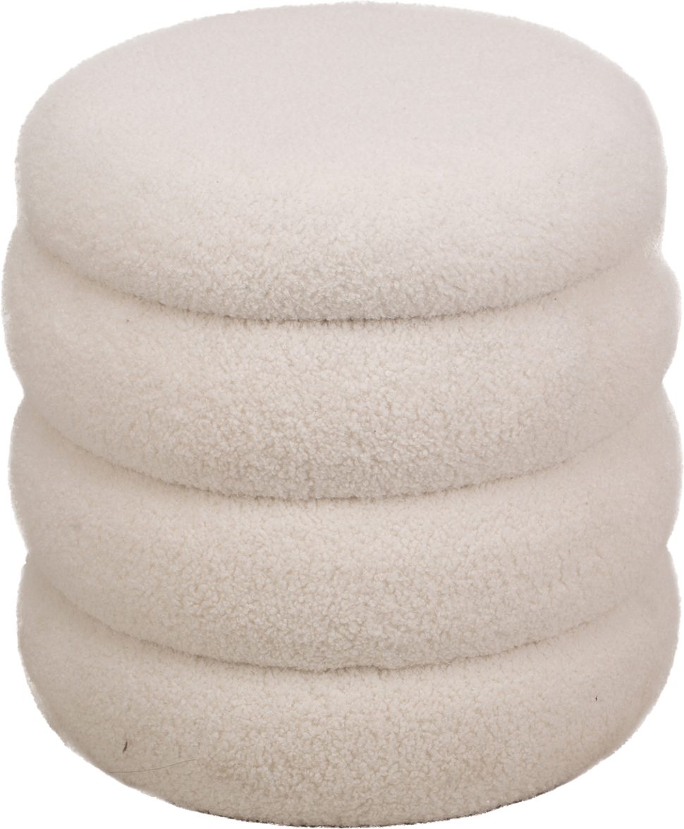 Puf Og Fodskammel Nordlys Furniture Flokke Hvid Bouclé ø40ã H41 Cm