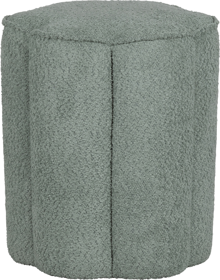 Woood Ollie Puf Skammel i Blød Bouclé - Blå 40 cm