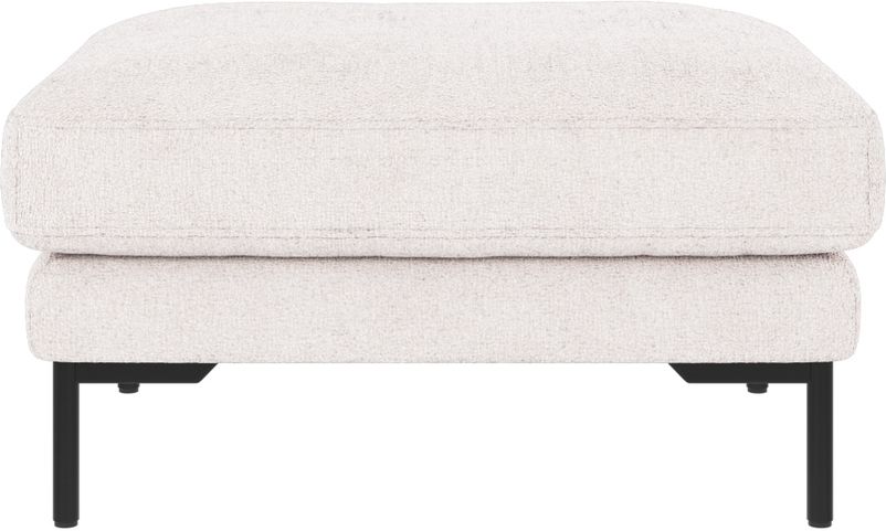 Puf Til Sofa Rowico Corwin Greg   Hvid Polyester Med Sorte Pulverlakerede Metalben