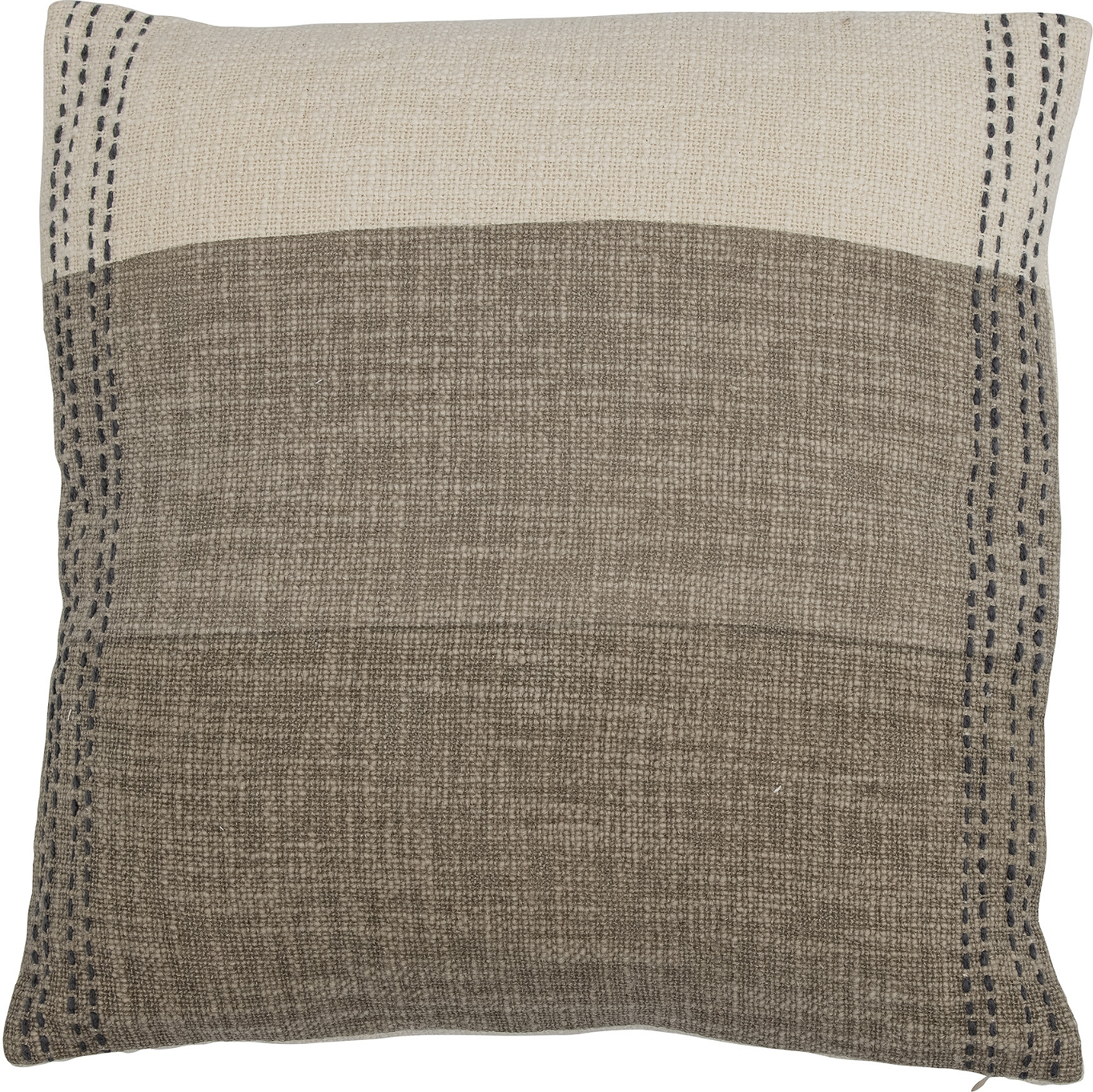 Pyntepude Bloomingville Blossom Natur Bomuld 45x45 Cm Med Dekorative Stikninger