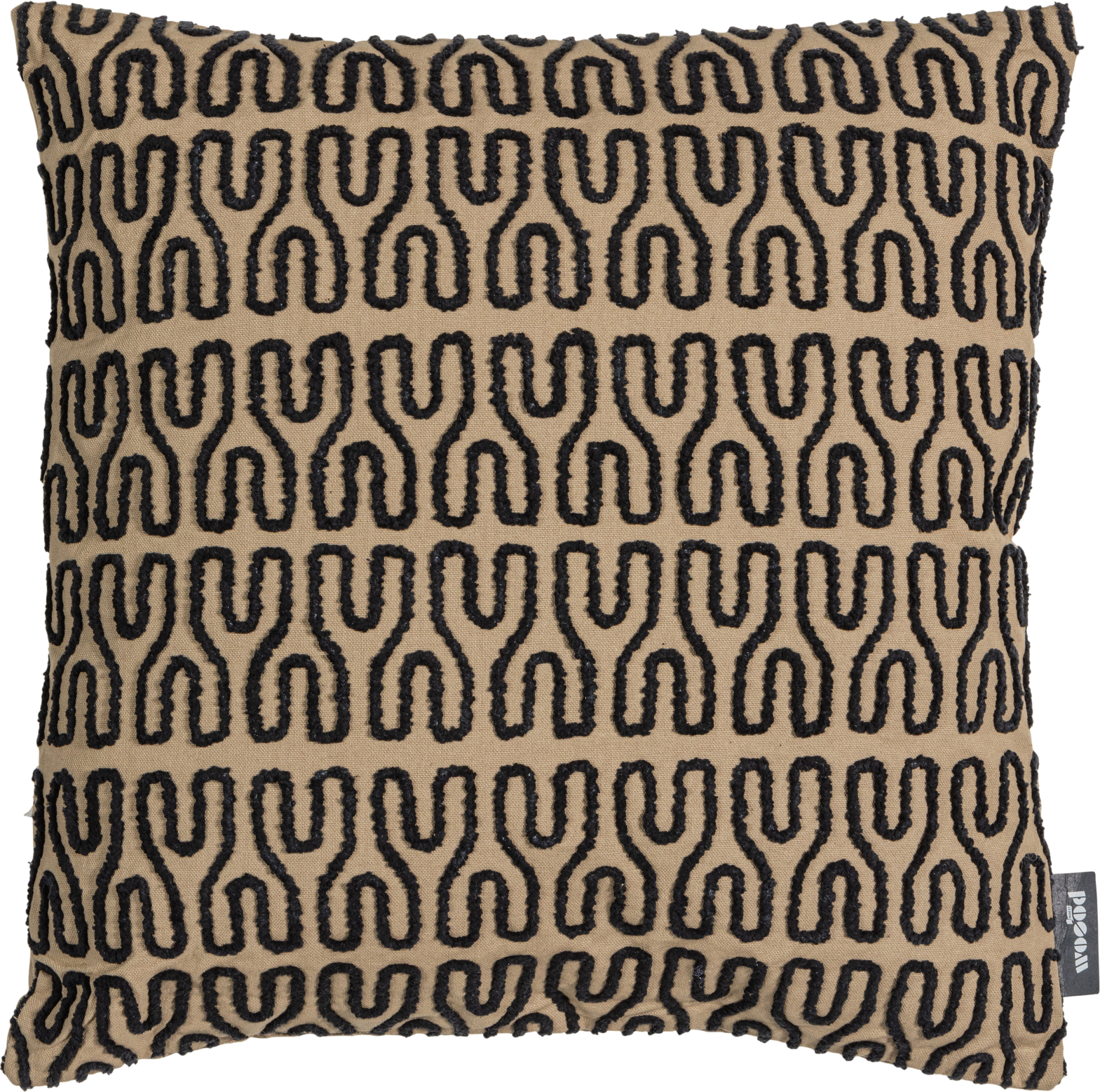 Pyntepude Woood Collection Alvar Abstract Aztec 45x45 Cm Bomuld Sand Sort