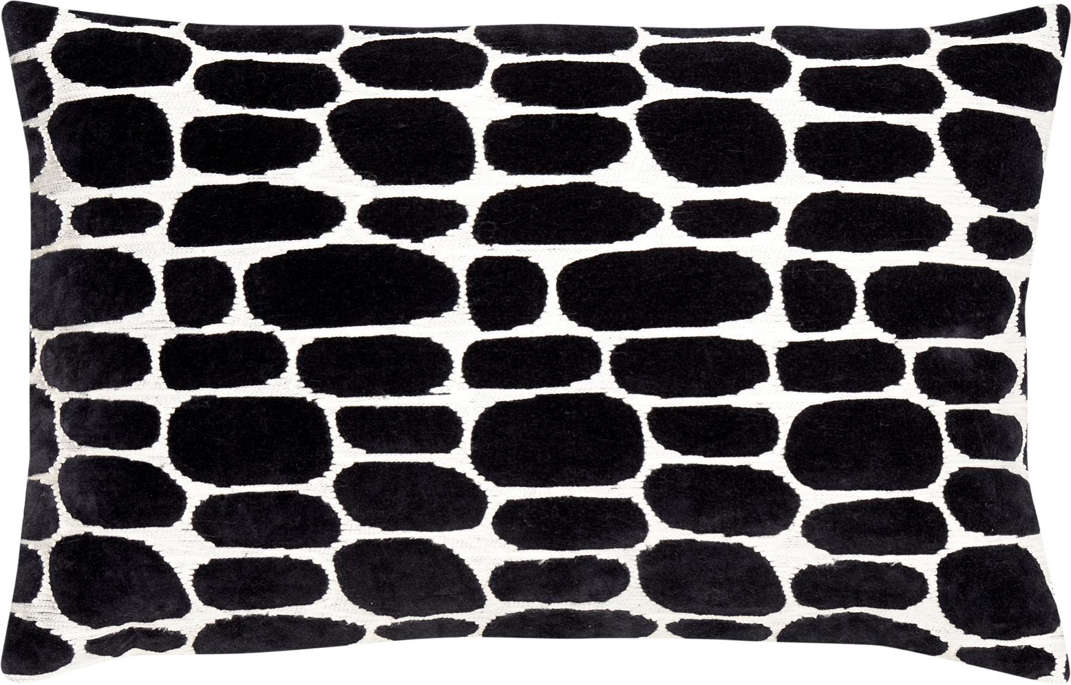 Pyntepude Woood Collection Anwar Abstract Aztec Bomuld 40x60 Cm Råhvid Sort