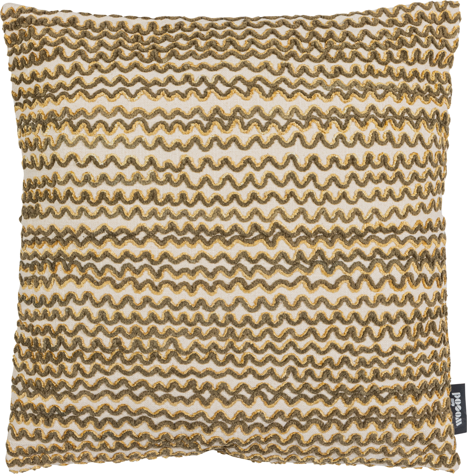 Pyntepude Woood Collection Marley 45ã 45 Cm Grøn Bomuld Med 3d-bølgemønster