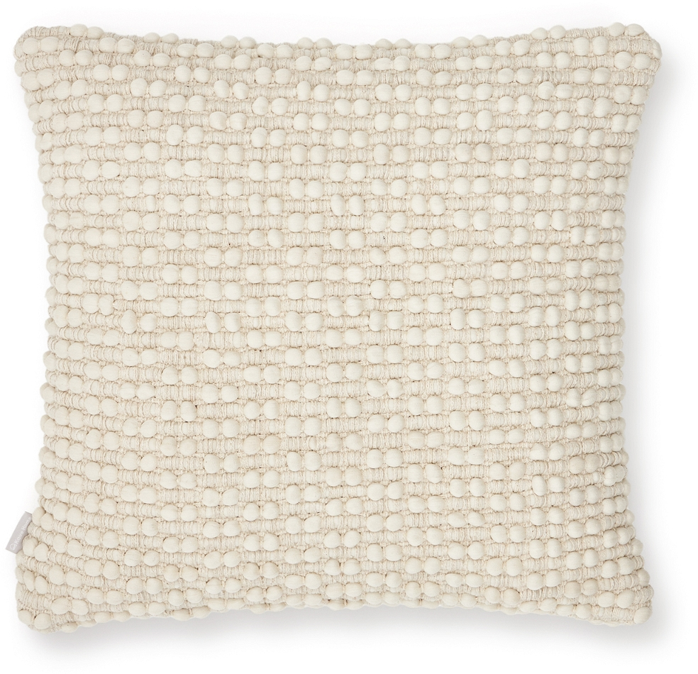 Håndlavet Pyntepudebetræk Kave Home Mascarell - Hvid 45x45 cm