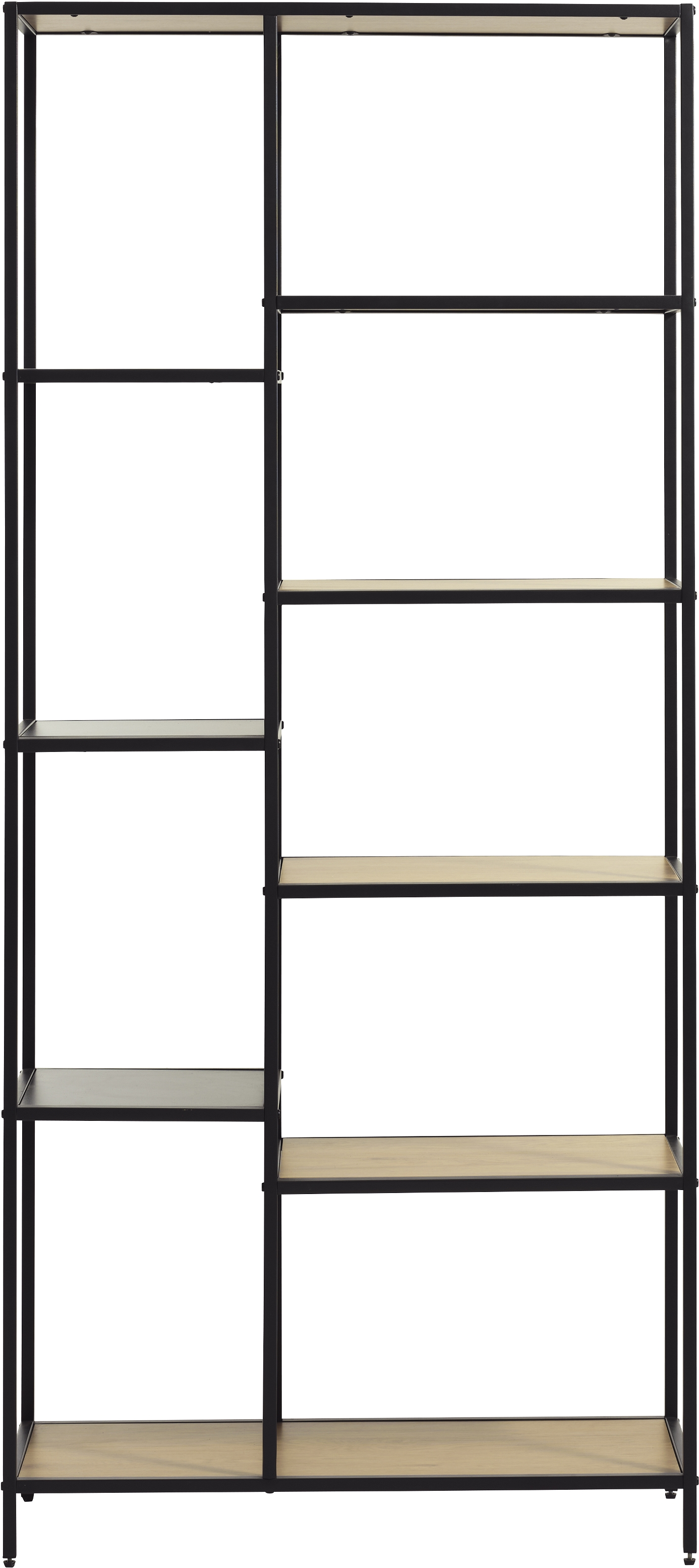 Reol Nordique Design Altino Vild Eg Melamin Sort Stål H180xb80xd35 Cm