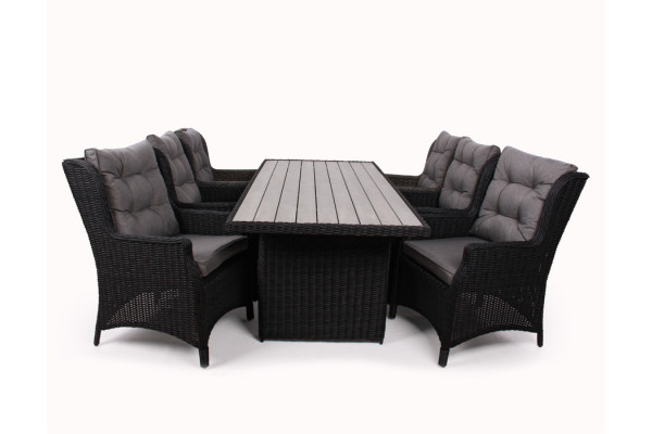 Rio Sort Havemøbelsæt     Loungestole 94x210 Cm