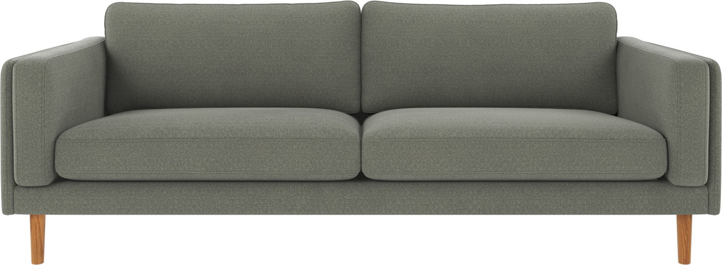 Rowico Braden -personers Sofa Grøn Rita 158 Med Lakerede Egetræsben 216 Cm Bred