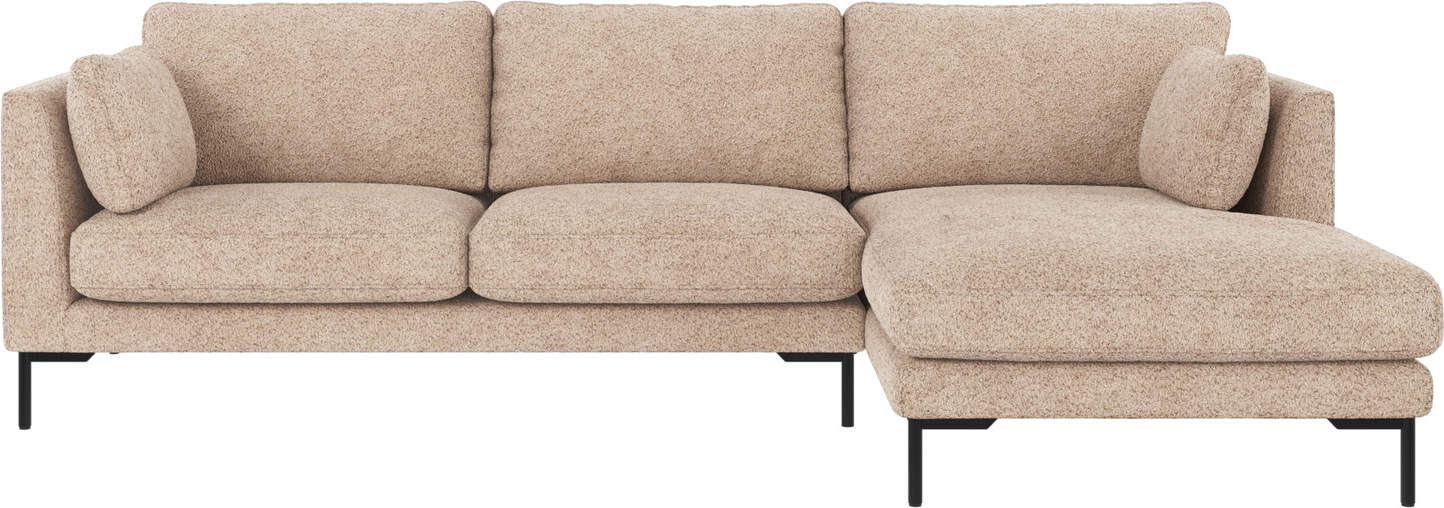 Rowico Corwin Chaiselongsofa Højrevendt Lysebeige Anna-stof H83xb270xd160 Cm