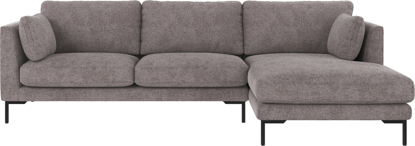 Rowico Corwin Højrevendt Chaiselongsofa - Grå/Sort Luksus