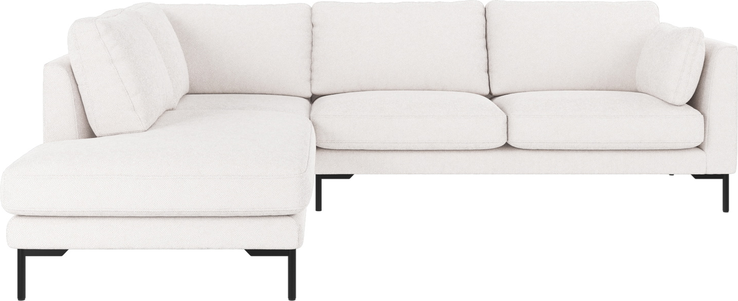 Rowico Corwin Venstrevendt Hjørnesofa Chaise Longue Bobby   Hvid Sort H83ã B266ã D226 Cm