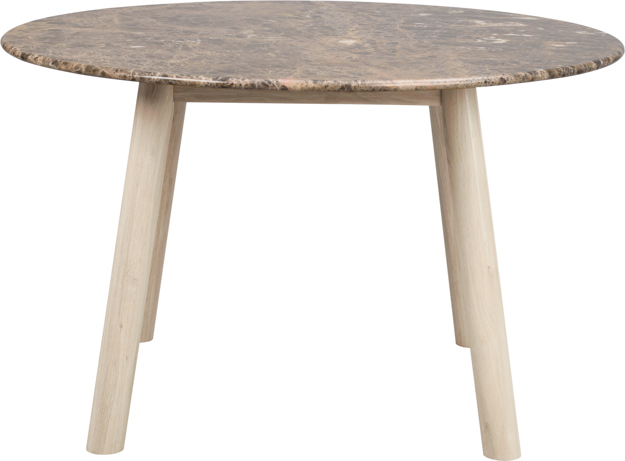 Rowico Taransay Rundt Spisebord Spansk Emperador-marmor Og Hvidvasket Egetræ ø125 Cm