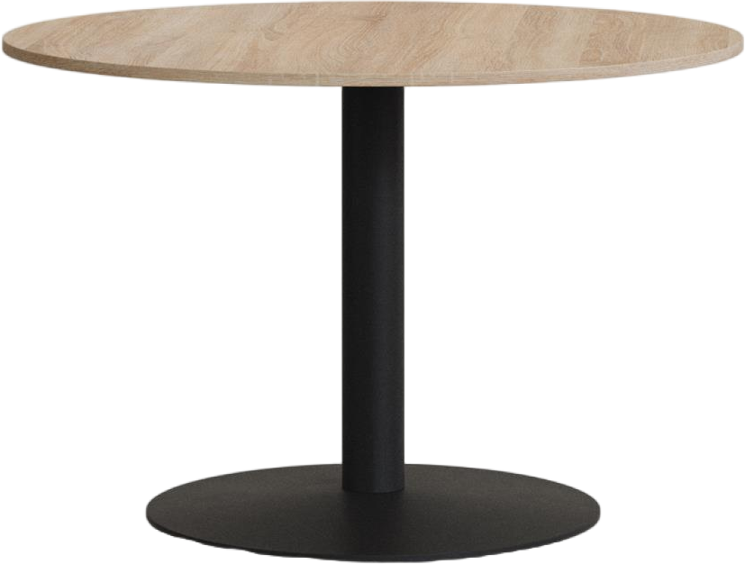Rundt Barbord Højbord Kave Home Tiaret ø90 H74 Cm Stål Spånplade Melamin Lys Natur