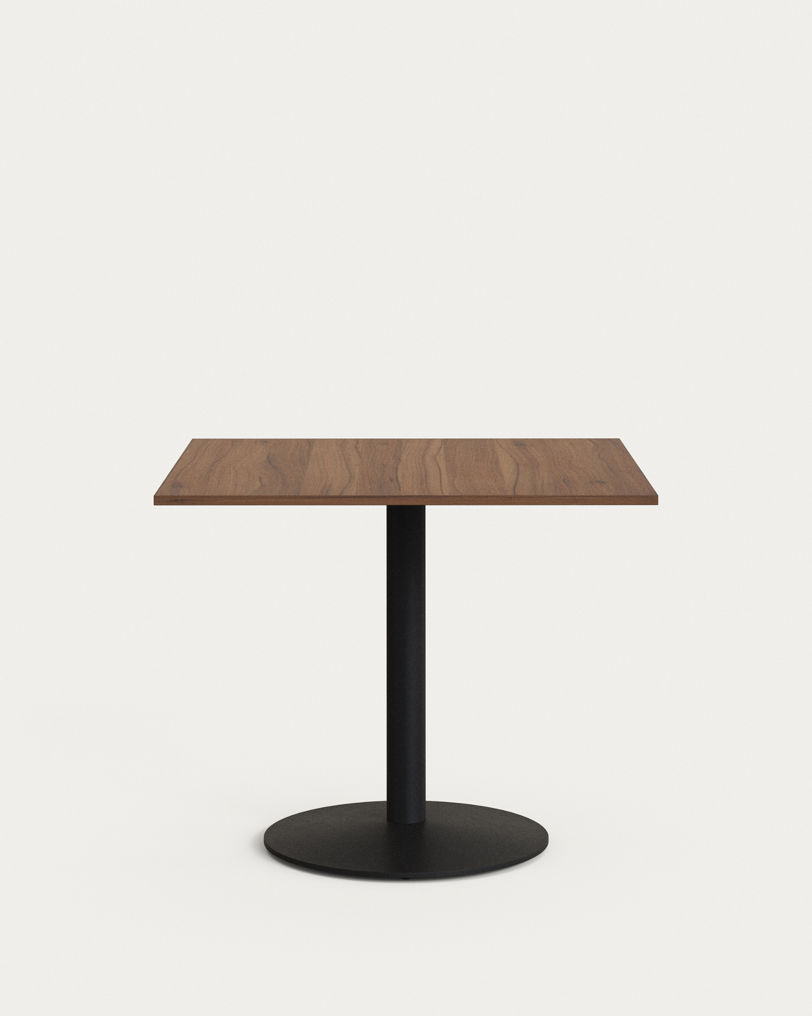 Rundt Barbord Kave Home Tiaret ø90 H74 Cm Mørk Natur Stål Spånplade