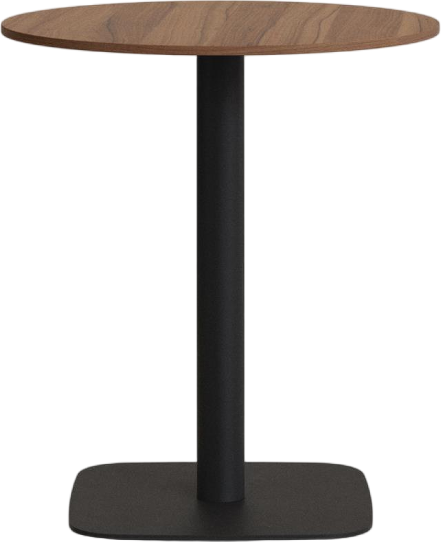 Rundt Barbord Kave Home Tiaret ø60 H98 Cm Mørk Natur Stål Spånplade
