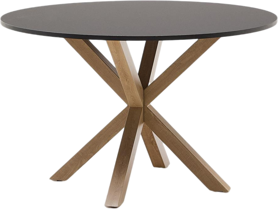 Rundt Spisebord Kave Home Argo - Ø120 cm i Sort Natur