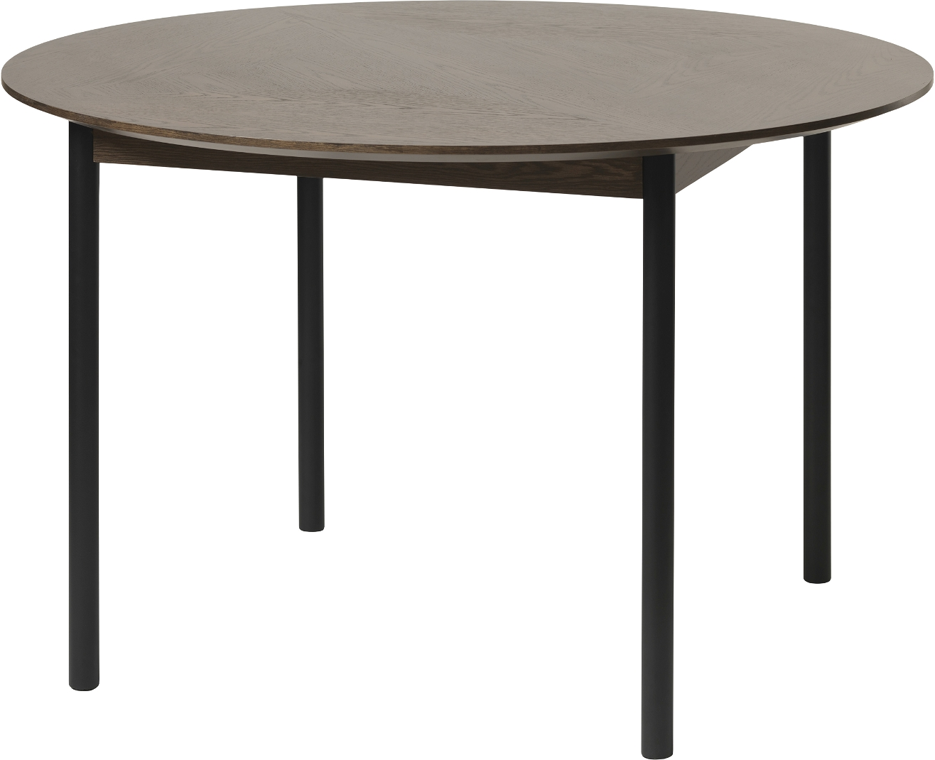 Rundt Spisebord Nordique Design Latina ø120 Cm   Espresso Egetræ Med Sorte Metalben