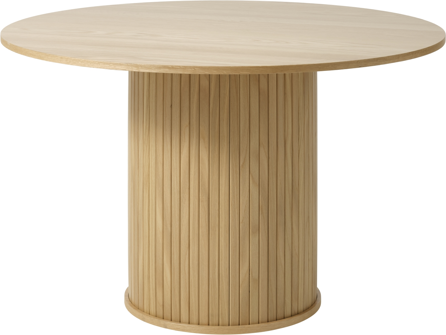 Rundt Spisebord Nordique Design Nola   Egetræfinér Natur ø120   H75 Cm Til   Personer
