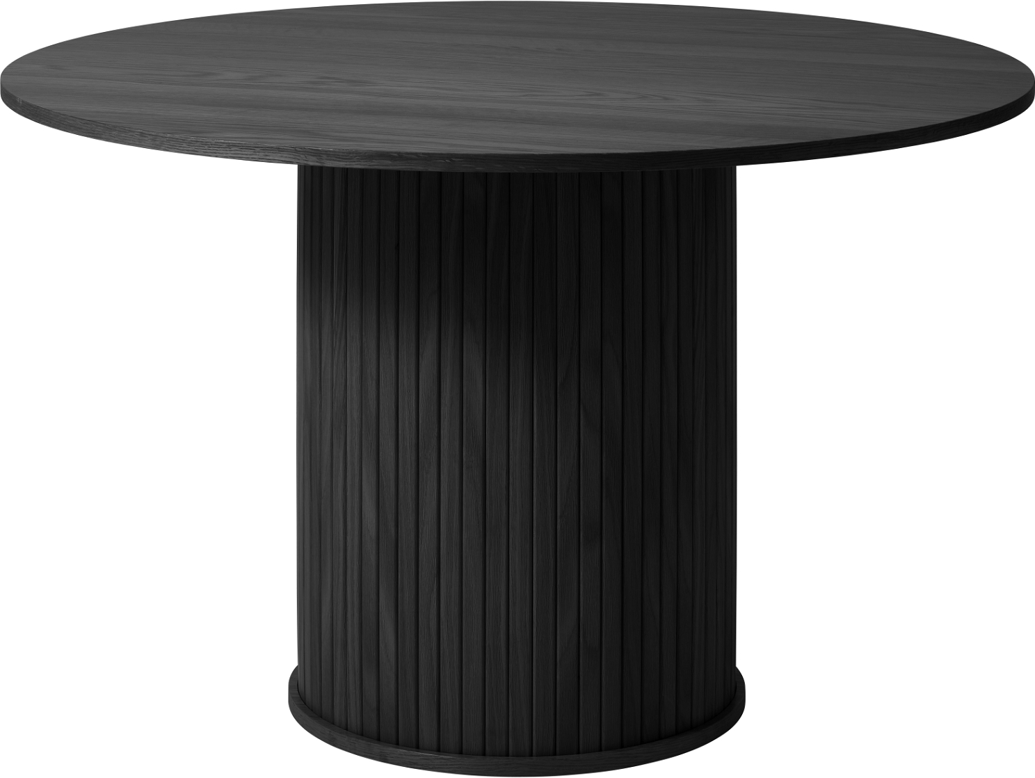 Rundt Spisebord Nordique Design Nola ø120 Cm Sort Egetræ  Mdf Med Egefiner