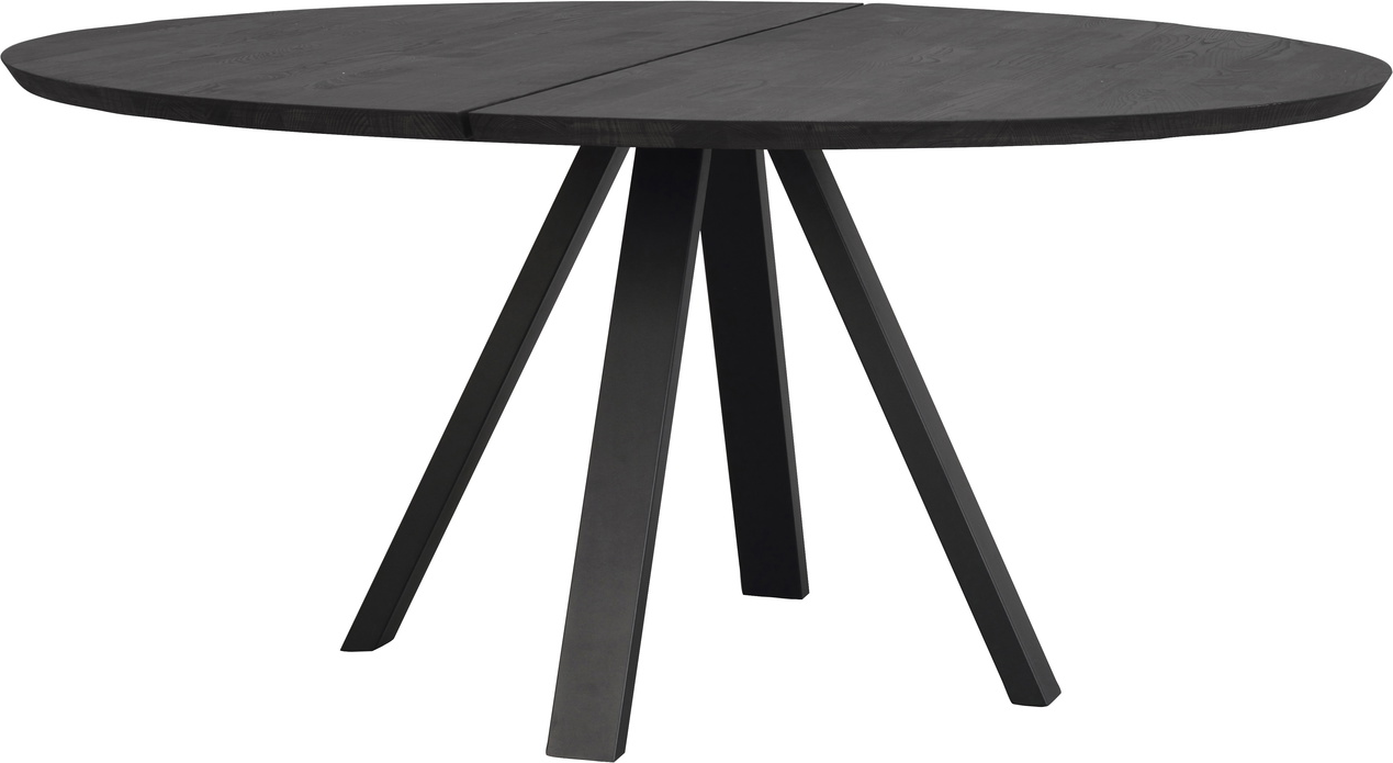 Rundt Spisebord Rowico Carradale - Sort Massiv Egetræ 150 cm