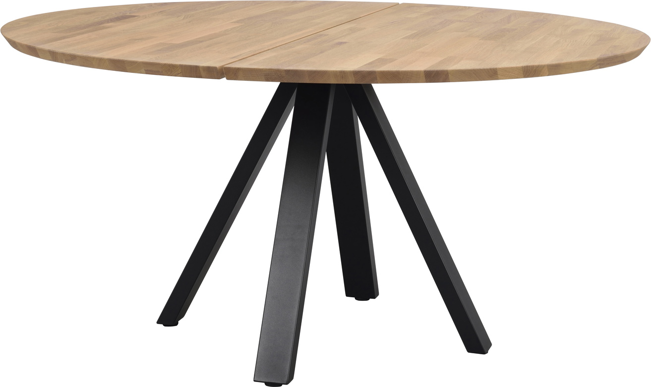 Rundt Spisebord Carradale 150 cm i Olieret Eg og Metalstel