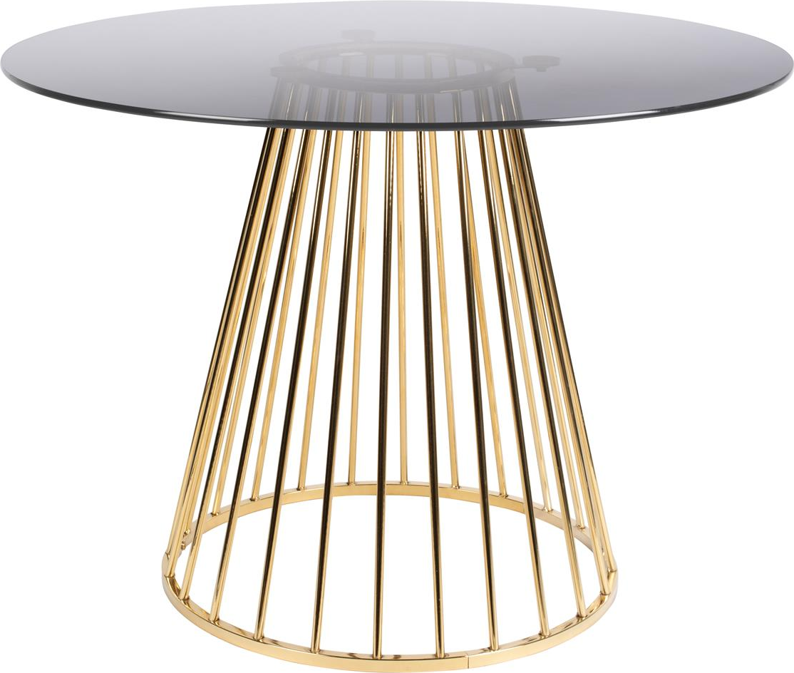 Rundt Spisebord Studio White Floris med Guldmetalstel