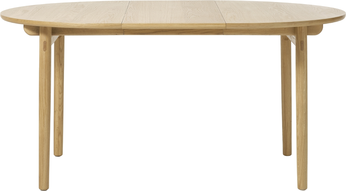 Rundt Spisebord ø120 Cm Med 45 Cm Udtræk Nordique Design Carno   Massivt Egetræ  Egefiner Bordplade