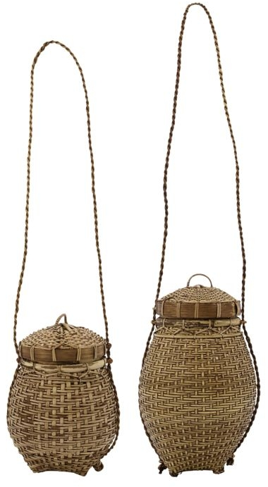 Sæt Af Opbevaringskurve House Doctor Balie Håndvævet Bambus Rattan D18ã H16 Cm Natur