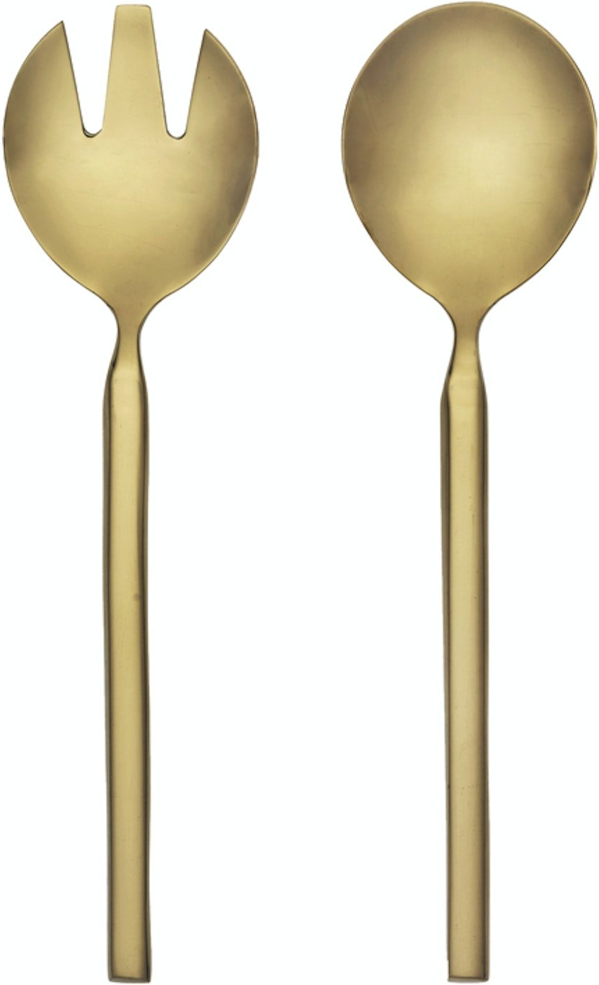 Elegant guld salatsæt i rustfrit stål fra Broste Copenhagen