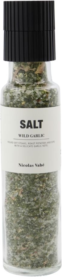 Saltblanding Med Keramisk Kværn Nicolas Vahé Salt Wild Garlic Urtesalt Elegant Glas